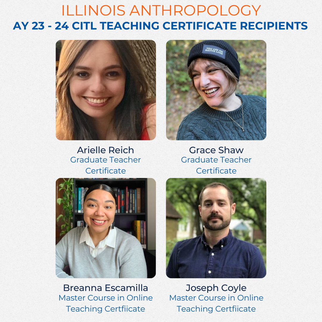 Illinois Anthropology graduate students receive CITL Teaching